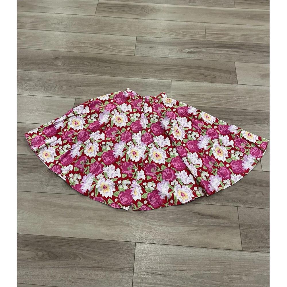 Vintage 80s Laura Ashley Kid/Youth Girl 12 Year Pink Floral Skirt Cottagecore